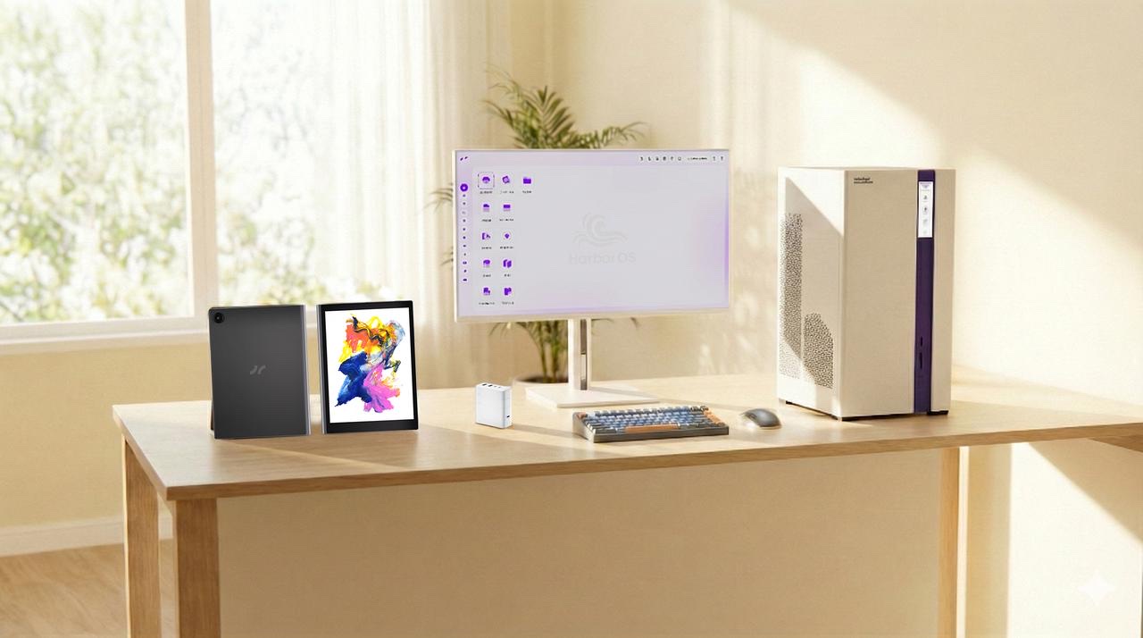 Harborinno product family arranged together in a bright workspace