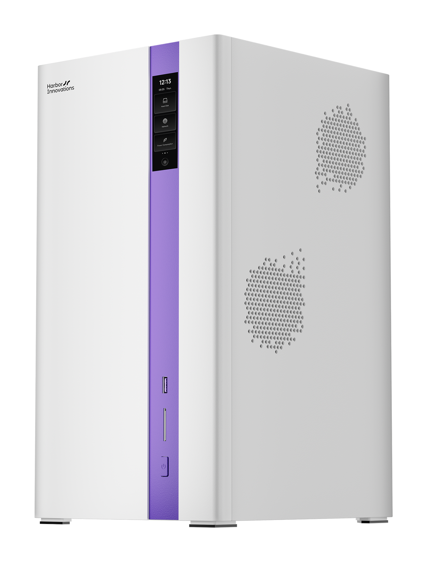 Nexus AI Station in white with a purple center accent