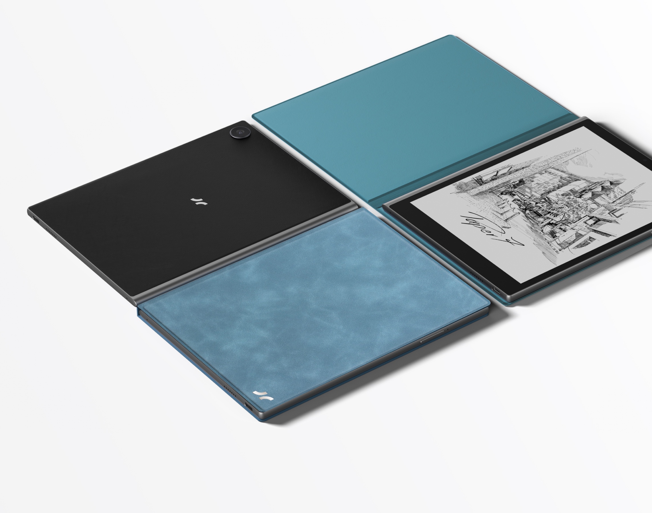 Paper7 shown with black and blue protective folio covers